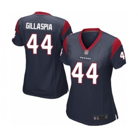 Women's Houston Texans #44 Cullen Gillaspia Game Navy Blue Team Color Football Jersey - Ujersey
