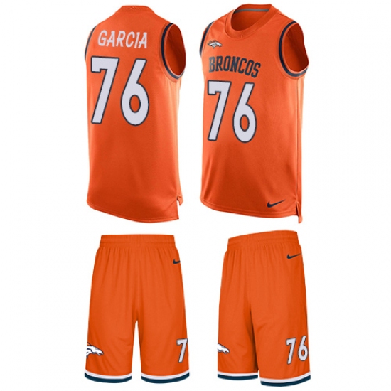 Men's Nike Denver Broncos #76 Max Garcia Limited Orange Tank Top Suit NFL Jersey - Ujersey