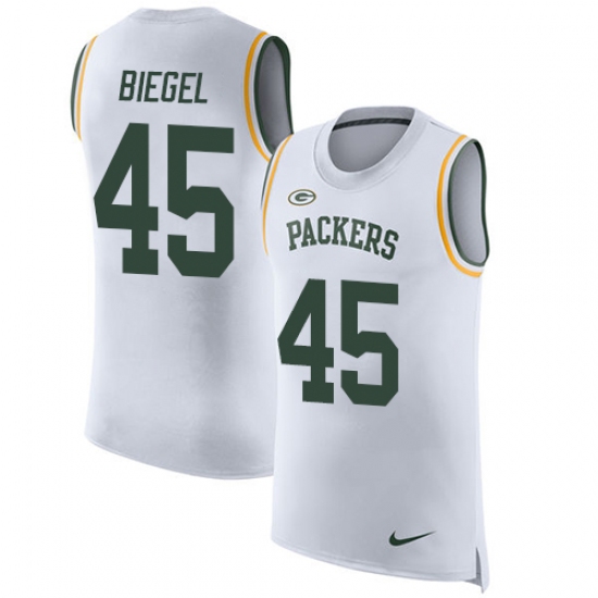 Men's Nike Green Bay Packers #45 Vince Biegel Limited White Rush Player Name & Number Tank Top NFL Jersey - Ujersey
