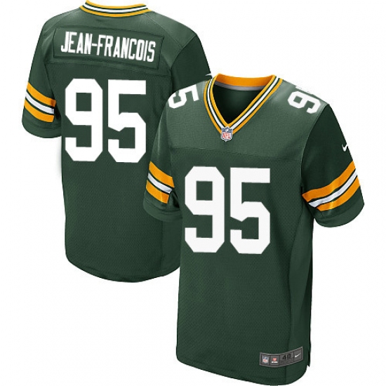 Men's Nike Green Bay Packers #95 Ricky Jean-Francois Elite Green Team Color NFL Jersey - Ujersey