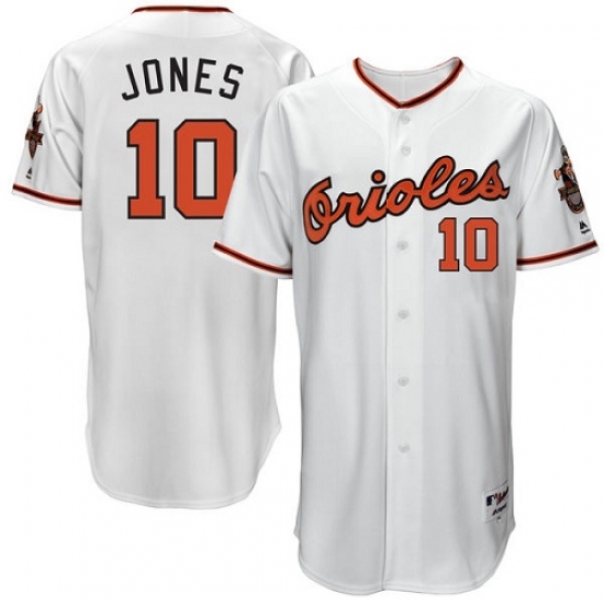 Men's Majestic Baltimore Orioles #10 Adam Jones Authentic White 1966 Turn Back The Clock MLB Jersey - Ujersey