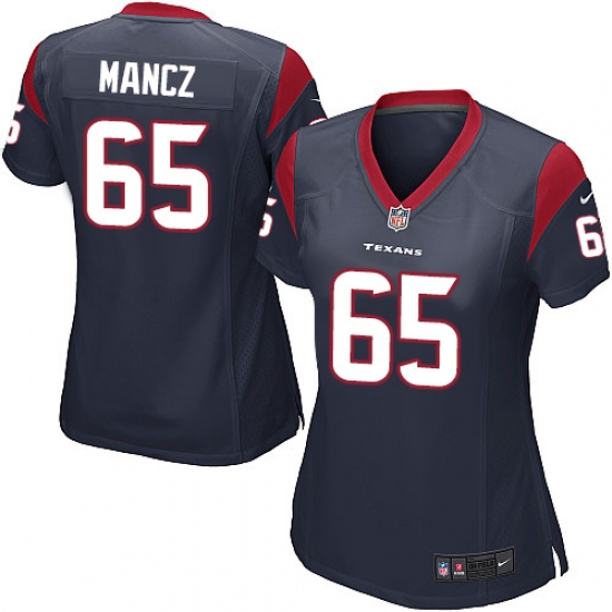 Women's Nike Houston Texans #65 Greg Mancz Game Navy Blue Team Color NFL Jersey - Ujersey