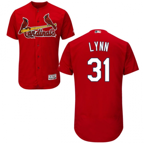 Men's Majestic St. Louis Cardinals #31 Lance Lynn Red Alternate Flex Base Authentic Collection MLB Jersey - Ujersey