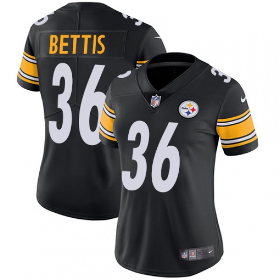 Women's Nike Pittsburgh Steelers #36 Jerome Bettis Black Team Color Vapor Untouchable Limited Player NFL Jersey - Ujersey