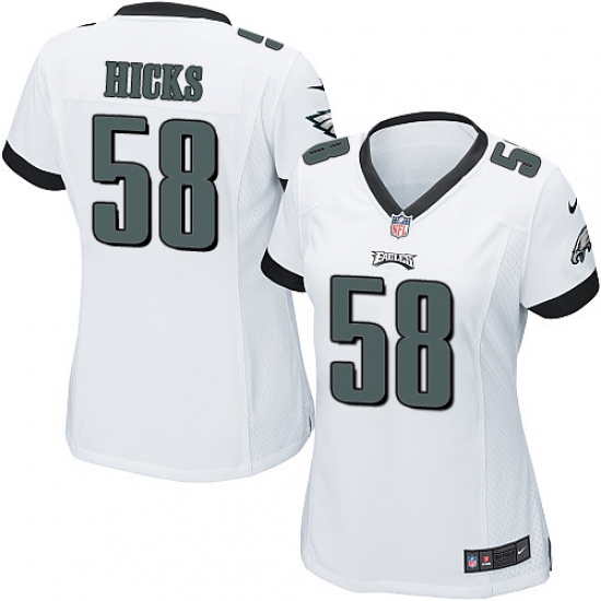 Women's Nike Philadelphia Eagles #58 Jordan Hicks Game White NFL Jersey - Ujersey