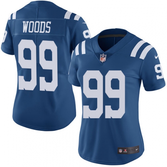 Women's Nike Indianapolis Colts #97 Al Woods Limited Royal Blue Rush Vapor Untouchable NFL Jersey - Ujersey