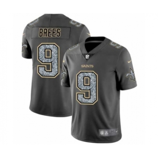 Men's New Orleans Saints #9 Drew Brees Limited Gray Static Fashion Limited Football Jersey - Ujersey