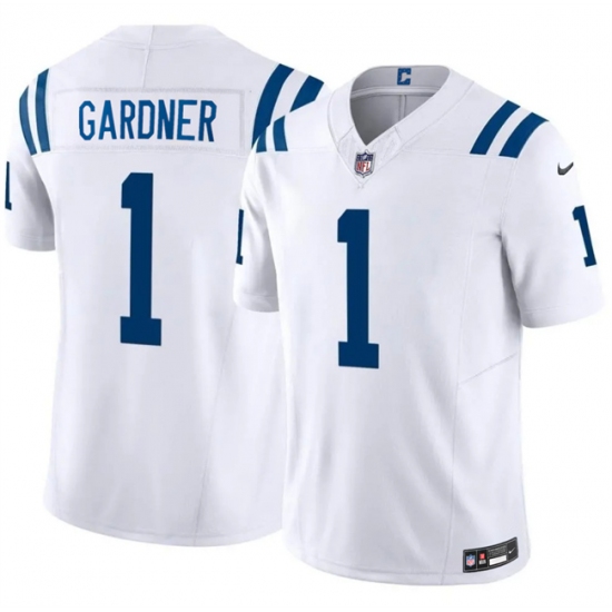Men's Indianapolis Colts #1 Sauce Gardner White 2025 F.U.S.E. Vapor Limited Stitched Football Jersey