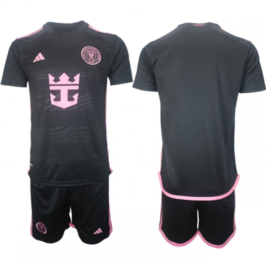 Men's Inter Miami CF Blank 2024-25 Black Away Soccer Jersey Suit - Ujersey