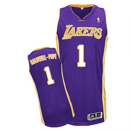 Men's Adidas Los Angeles Lakers #1 Kentavious Caldwell-Pope Authentic Purple Road NBA Jersey
