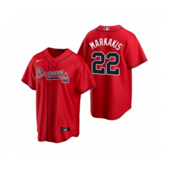 Youth Atlanta Braves #22 Nick Markakis Nike Red 2020 Replica Alternate Jersey - Ujersey