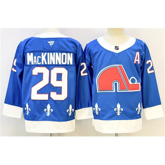 Men's Colorado Avalanche #29 Nathan MacKinnon Blue 2025-26 With A Alternate Stitched Jersey - Ujersey
