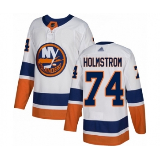 Youth New York Islanders #74 Simon Holmstrom Authentic White Away Hockey Jersey - Ujersey