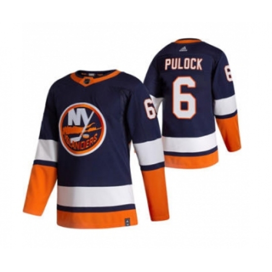 Men's New York Islanders #6 Ryan Pulock Navy Blue 2020-21 Reverse Retro Alternate Hockey Jersey - Ujersey