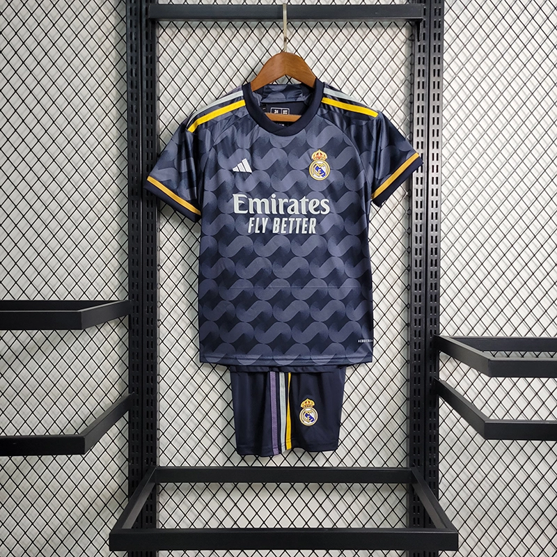 Real Madrid Soccer Jersey Away Kids Kit Jersey+Shorts 2023/24