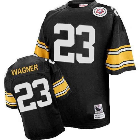 Mitchell And Ness Pittsburgh Steelers #23 Mike Wagner Black Team Color Authentic Throwback NFL Jersey - Ujersey