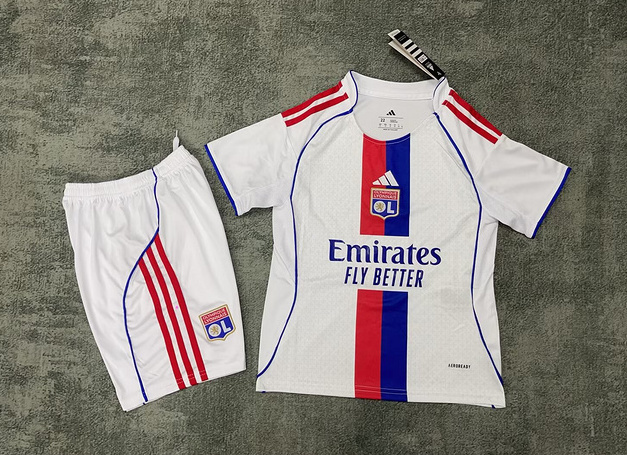 Olympique Lyonnais Football Jersey Home Kids Kit Jerseys+Shorts 2025/26 - U-jersey