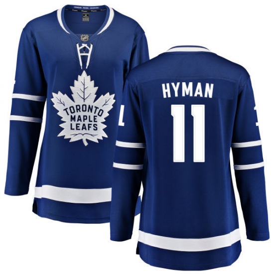 Women's Toronto Maple Leafs #11 Zach Hyman Fanatics Branded Royal Blue Home Breakaway NHL Jersey - Ujersey