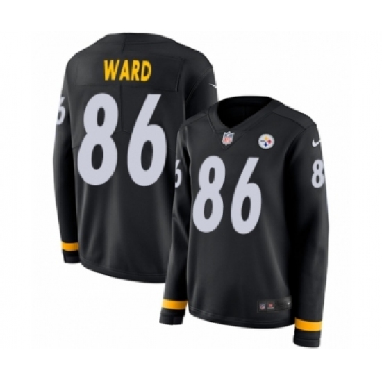 Women's Nike Pittsburgh Steelers #86 Hines Ward Limited Black Therma Long Sleeve NFL Jersey - Ujersey