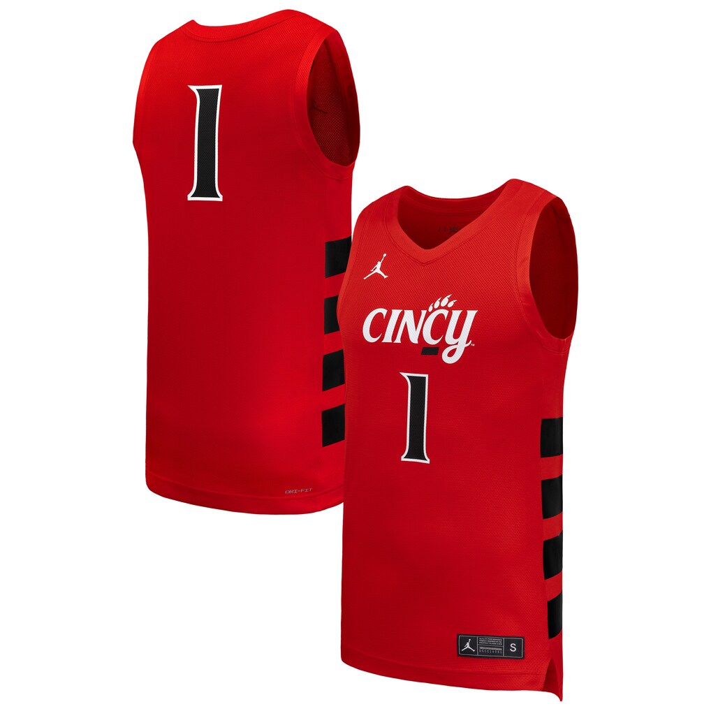 Men's Nike #1 Red Cincinnati Bearcats Replica Basketball Jersey - ujerseystore