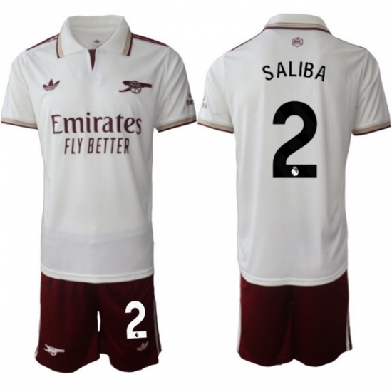 Men Arsenal 2026 Soccer Jerseys White #2 SALIBA