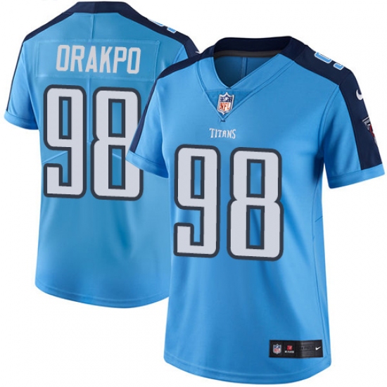 Women's Nike Tennessee Titans #98 Brian Orakpo Elite Light Blue Team Color NFL Jersey - Ujersey