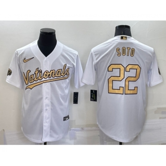 Men's Washington Nationals #22 Juan Soto White 2022 All Star Stitched Cool Base Nike Jersey - Ujersey