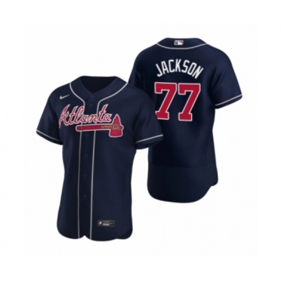 Men's Atlanta Braves #77 Luke Jackson Nike Navy Authentic 2020 Alternate Jersey - Ujersey