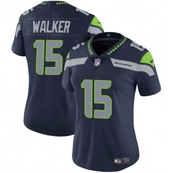Women's Seattle Seahawks #15 P.J. Walker Navy Vapor Limited Football Stitched Jersey - Ujersey