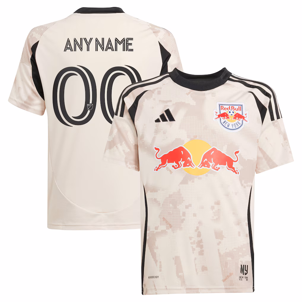 Youth New York Red Bulls adidas Tan 2025 Stone Kit Replica Custom Jersey - ujerseystore