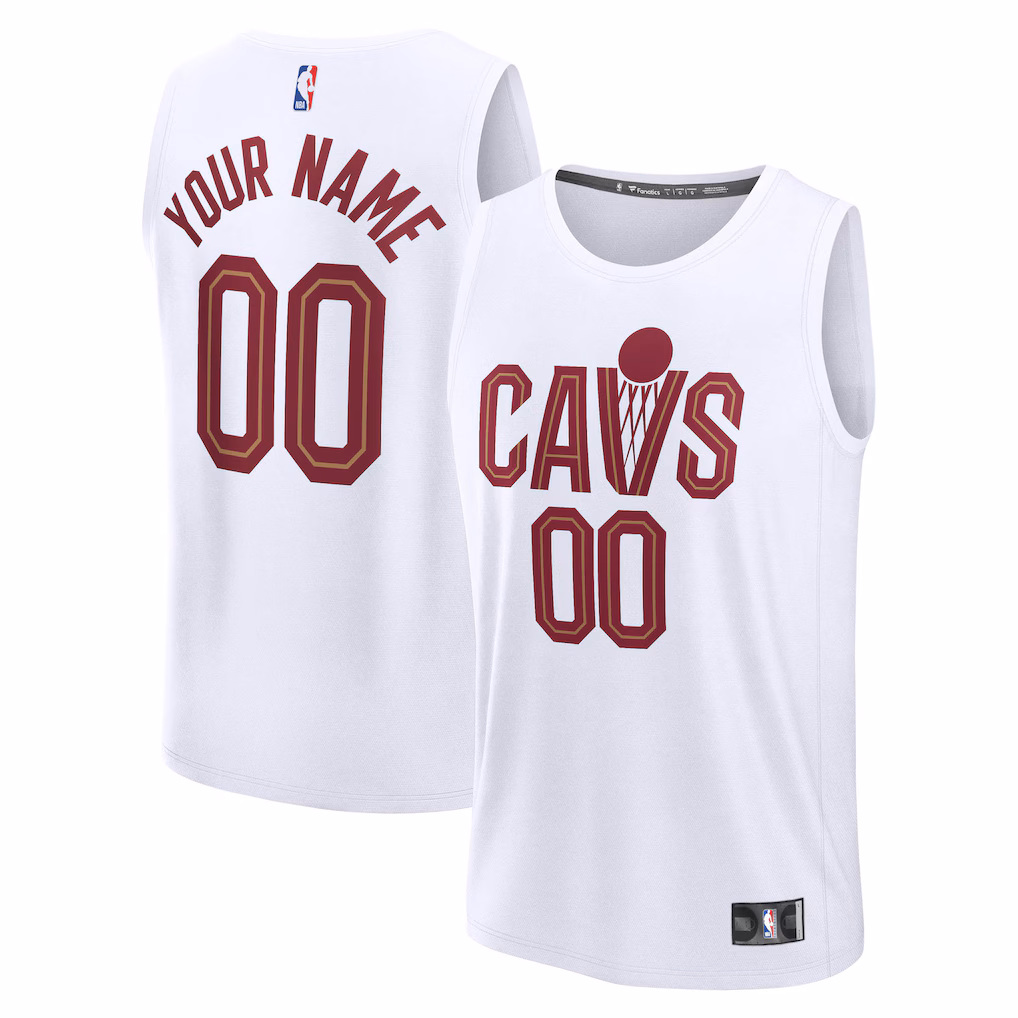 Men's Cleveland Cavaliers Fanatics White Fast Break Custom Jersey - Icon Edition