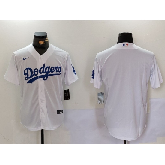 Mens Los Angeles Dodgers Blank White Cool Base Stitched Jersey - Ujersey