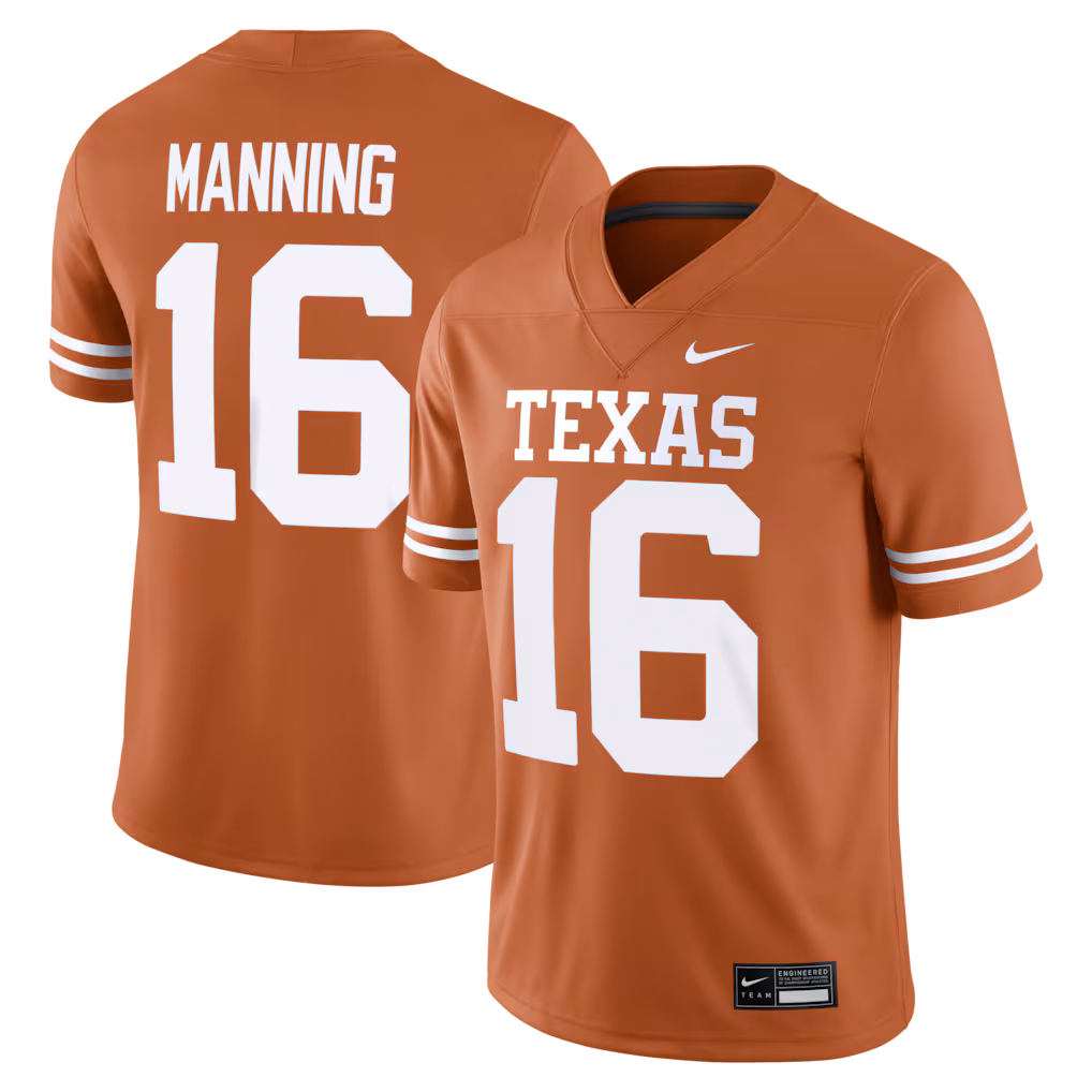 Men's Nike Arch Manning Texas Orange Texas Longhorns Home Game Football Jersey