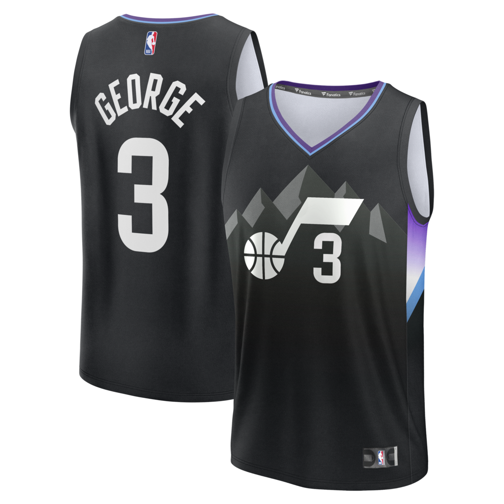 Men's Utah Jazz Keyonte George Fanatics Black Fast Break Replica Jersey - Statement Edition