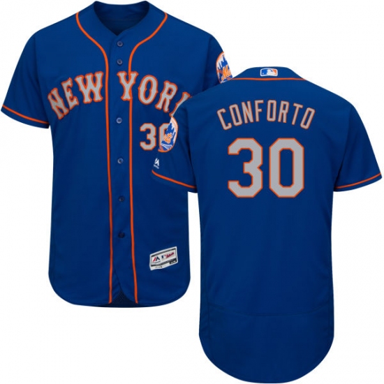 Men's Majestic New York Mets #30 Michael Conforto Royal/Gray Alternate Flex Base Authentic Collection MLB Jersey - Ujersey
