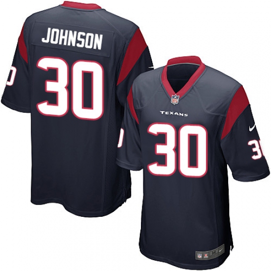 Men's Nike Houston Texans #30 Kevin Johnson Game Navy Blue Team Color NFL Jersey - Ujersey