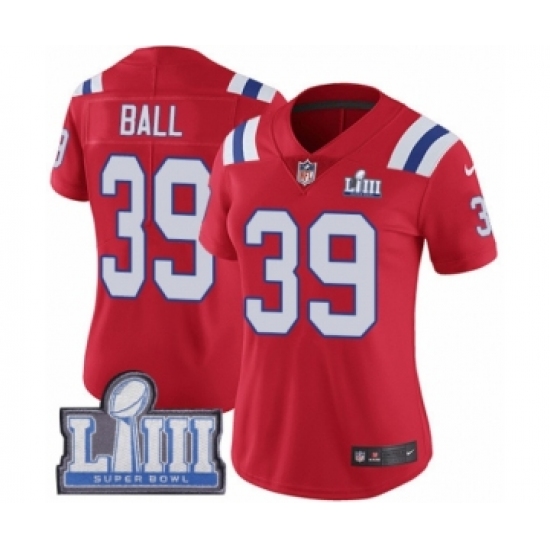 Women's Nike New England Patriots #39 Montee Ball Red Alternate Vapor Untouchable Limited Player Super Bowl LIII Bound NFL Jersey - Ujersey