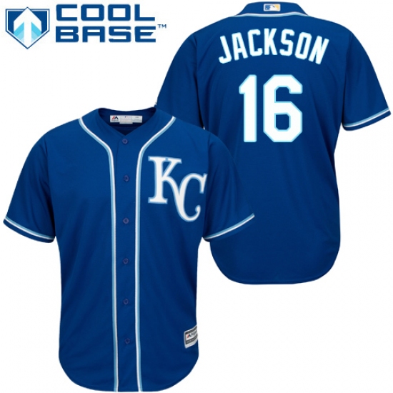 Men's Majestic Kansas City Royals #16 Bo Jackson Replica Blue Alternate 2 Cool Base MLB Jersey - Ujersey
