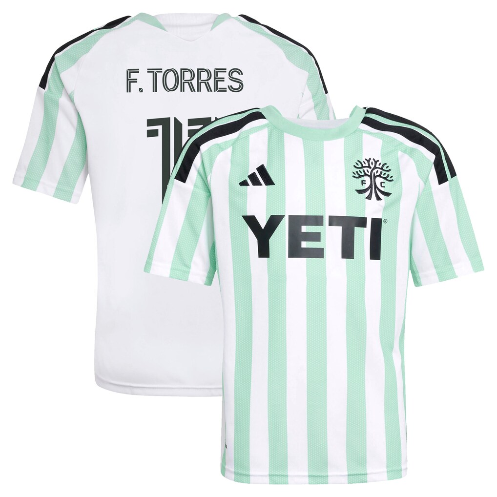 Youth Austin FC Facundo Torres adidas White 2026 The Rooted Kit Replica Jersey - Ujersey
