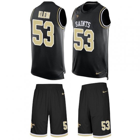 Men's Nike New Orleans Saints #53 A.J. Klein Limited Black Tank Top Suit NFL Jersey - Ujersey