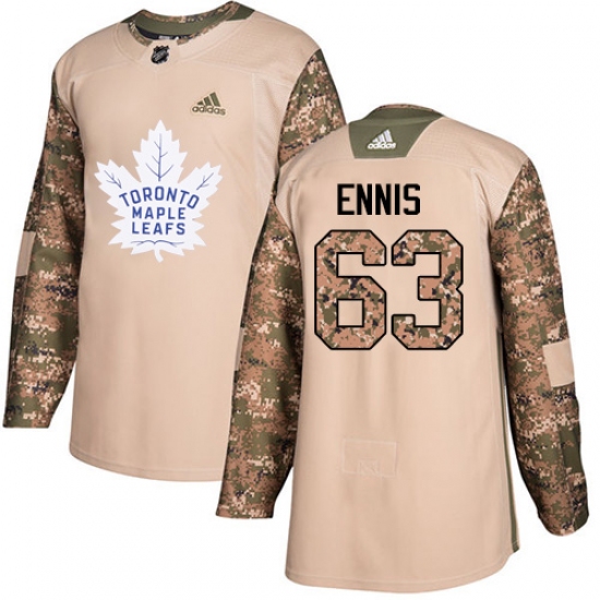Men's Adidas Toronto Maple Leafs #63 Tyler Ennis Authentic Camo Veterans Day Practice NHL Jersey - Ujersey