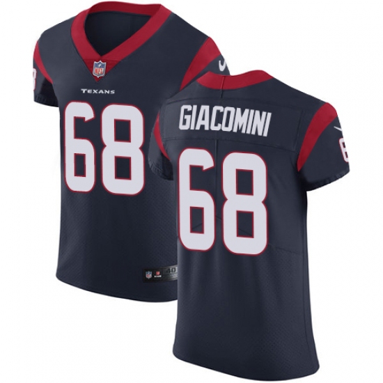 Men's Nike Houston Texans #68 Breno Giacomini Navy Blue Team Color Vapor Untouchable Elite Player NFL Jersey - Ujersey