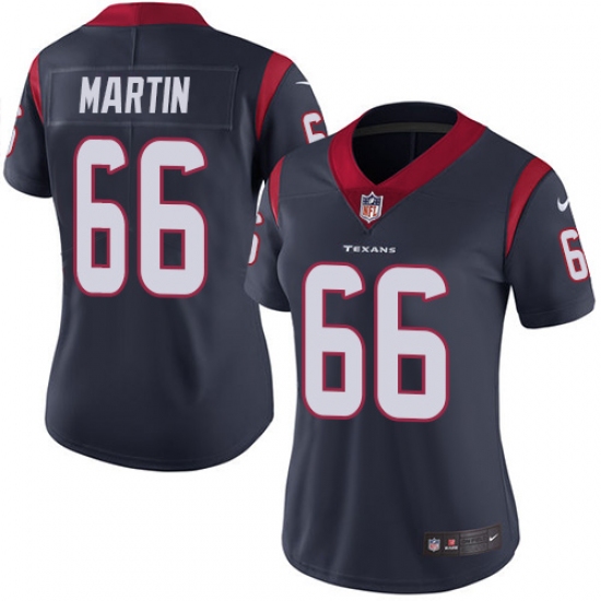 Women's Nike Houston Texans #66 Nick Martin Limited Navy Blue Team Color Vapor Untouchable NFL Jersey - Ujersey