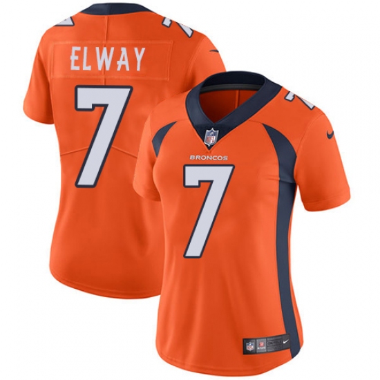 Women's Nike Denver Broncos #7 John Elway Elite Orange Team Color NFL Jersey - Ujersey