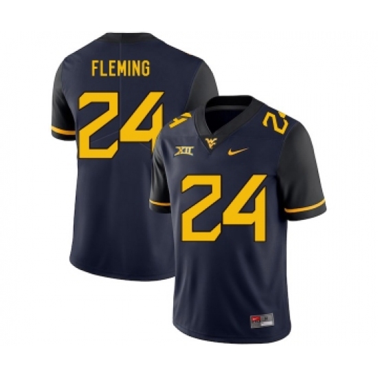 West Virginia Mountaineers 24 Maurice Fleming Navy College Football Jersey - Ujersey