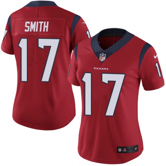 Women's Nike Houston Texans #17 Vyncint Smith Red Alternate Vapor Untouchable Limited Player NFL Jersey - Ujersey