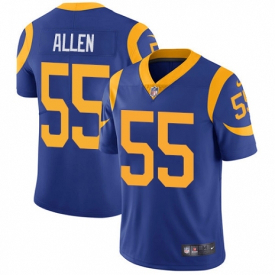 Men's Nike Los Angeles Rams #55 Brian Allen Royal Blue Alternate Vapor Untouchable Limited Player NFL Jersey - Ujersey