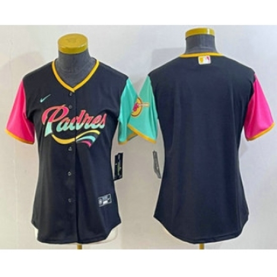 Women's San Diego Padres Blank Black 2022 City Connect Cool Base Stitched Jersey - Ujersey