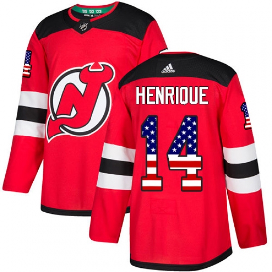 Youth Adidas New Jersey Devils #14 Adam Henrique Authentic Red USA Flag Fashion NHL Jersey - Ujersey