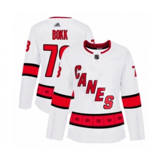 Women's Carolina Hurricanes #78 Dominik Bokk Authentic White Away Hockey Jersey - Ujersey